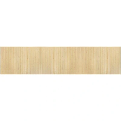 Image of vidaXL Light Natural Bamboo Rug Modern Rectangular Floor Mat/Area Carpet Runner for Living Room, Hallway Durable, Water Resistant, 70x300 cm