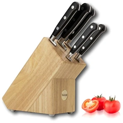 Image of Sabatier Professional 5 Piece Knife Set &amp; Classic Rubberwood Block