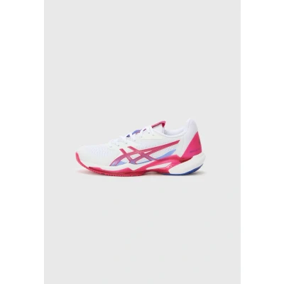 Image of Asics Solution Speed 3 Multicourt tennis shoes, Women&#039;s, Size: 5, White/bright rose shoes