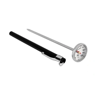Image of Escali AH2 C Instant Read Dial Thermometer, Protective Antimicrobial Case, 10 to 100 degrees Celsius, NSF Certified, Silver