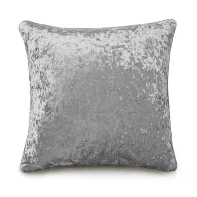 Image of Rohi Luxury Crushed Velvet Cushion Cover Soft, Durable, and Elegant for Living Room &amp; Bedroom Décor (Silver, 18&quot; x 18&quot;)