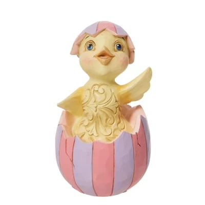 Image of Enesco Jim Shore Heartwood Creek Chick in Easter Egg Miniature Figurine, 3.66 Inch, Multicolor