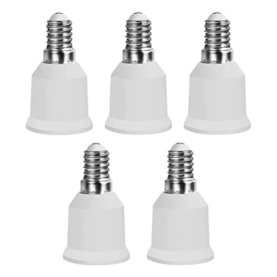Image of Hsthe Sea 5X E14 to E27 Socket Converter, Adapter Lamp Base, Adapter, Adaptor for LED Lamps and Bulbs CFL