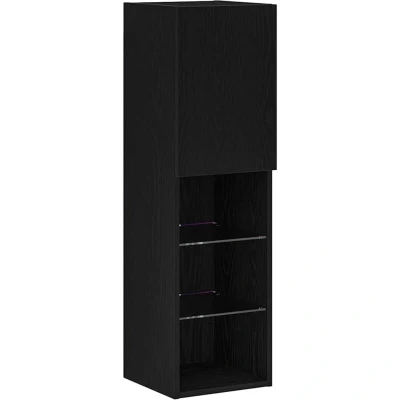 Image of vidaXL LED TV Cabinet Black Oak 30,5x30x102 cm Engineered Wood