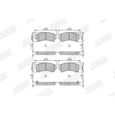 Image of GPYB3323ZD, GPYB3323ZE, GPYB3323ZG, GPYB3328ZD, GSYD3323Z Brake pad set JURID 572628J with acoustic wear warning without accessories