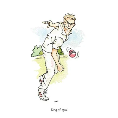 Image of Farm Cottage Brands A5 Cricket Greeting card ‘King of Spin!&#039; for thank you&#039;s, invitations, birthdays etc. Blank inside your own message and supplied cellophane wrapped with an envelope (AC65)