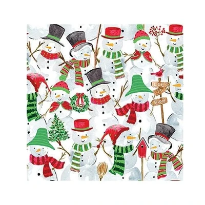 Image of 20 Pack Snowman Napkins 3 Ply Paper Ambiente Christmas Party Tableware Serviettes 16.5cm x