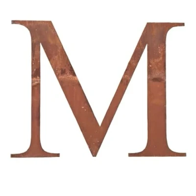 Image of Classic 12&quot; Tall Rusty Metal Letters, Personalised Signs And Gifts For The Home Garden Presents (Classic M)
