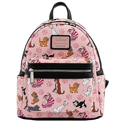 Image of Loungefly Disney Cats Mini Backpack Handbag All Over Print Cheshire Aristocats