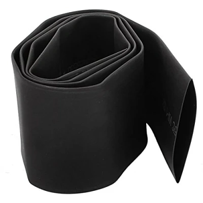 Image of sourcingmap 35mm Dia 58mm Flat Width Heat Shrinkable Tube Shrink Tubing Sleeve Cable Wrap 1m Black