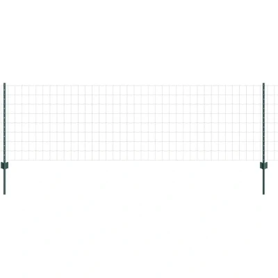 Image of vidaXL Euro Fence with 11 U Posts Green 0,8x25 m Steel