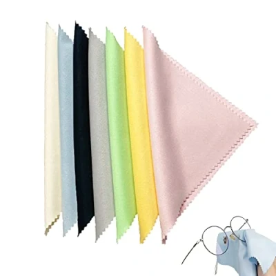 Image of Yoezuo 7 Piece Eyeglass Cleaning Cloth, 18 x 15cm Microfiber Glasses Cloths Glass Wipes for Eyeglasses, Screens, Tablets, Mobile Phone, Camera (7 Colors)