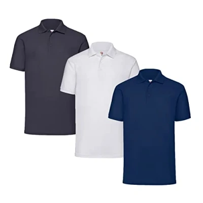 Image of Fruit of the Loom Men&#039;s Polo Shirt (Pack 3), M
