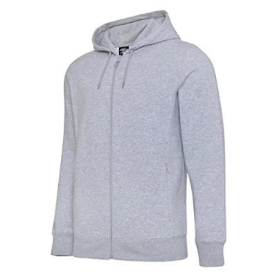 Image of Umbro Mens Club Leisure Full Zip Hoodie (L) (Grey Marl/White)