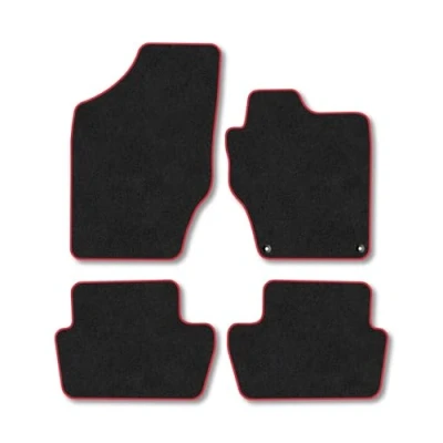 Image of Car Mats Compatible with Citroen C4 (2011 2020) Tailored Fit Red Carpet Floor Set Accessory Custom 4 Pieces Anti Slip Backing &amp; Binding Trim Edge