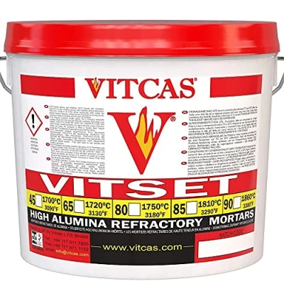 Image of Vitset 80 Refractory Mortar Ready Mixed High Temperature Cement for Fireplace, Stove, and Furnace Repair Heat Resistant FireBrick Masonry Kilns