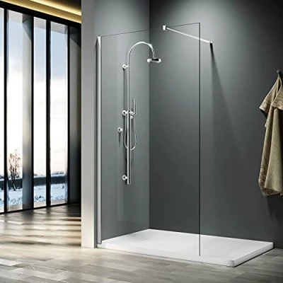 Image of ELEGANT Walk in Shower Screen Bath Panels Wet Room Screens for Bathroom 8mm Easy Clean Glass Enclousre 700mm