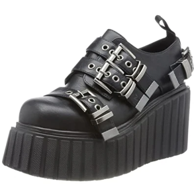 Image of LAMODA Dreaming Big Platform Creeper Wedges, UK 5 Black Pu