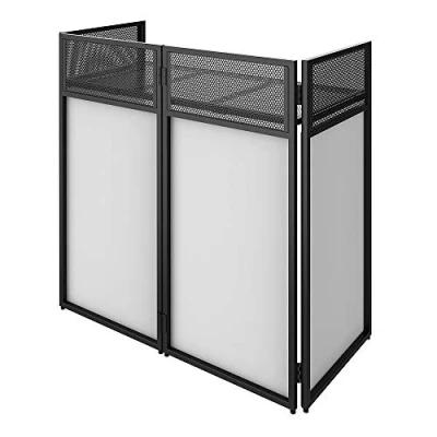 Image of Ibiza DS30 Adjustable professional folding DJ stand with opaque finishing panels Carrying case included Black