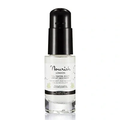 Image of Nourish London TSL Tighten, Sculpt &amp; Lift Neck Elixir 30ml Anti Ageing Cream Kale and Griffonia Extracts 100% Vegan Cruelty Free Multi Award Winner