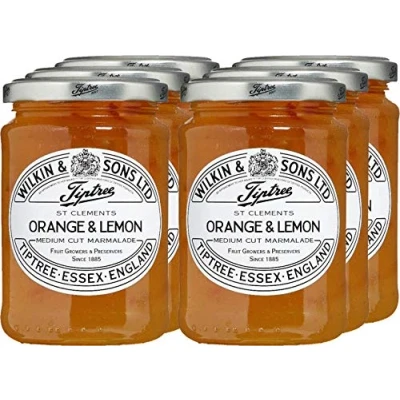 Image of Wilkin &amp; Sons Tiptree St Clements Orange Lemon Marmalade Case / 6 x 340g Medium Cut with Peel/Vegetarian, Vegan, Coeliac Friendly/Gluten Free