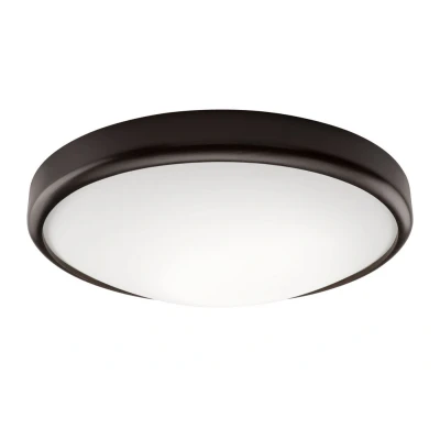 Image of Round Simple Flush Ceiling Light Wenge, 2x E27