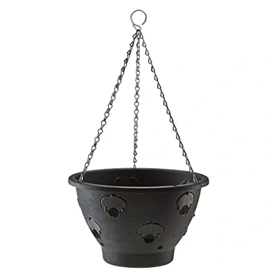 Image of Thompson &amp; Morgan Bloomaround Hanging Basket Garden Planter Plant Container with Water Reservoir for Flowers, Vegetables and Fruits from (30cm, Single)