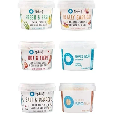 Image of Cornish Sea Salt Pinch Pots Hamper (6 x Assorted Flavours)
