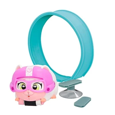 Image of LOOPERS IMC Toys Hammies Trixie Hamster Interactive Collectible Vehicle with Gears that Runs in and Out of the Wheel, Toy Game for Boys Girls + 3 Years