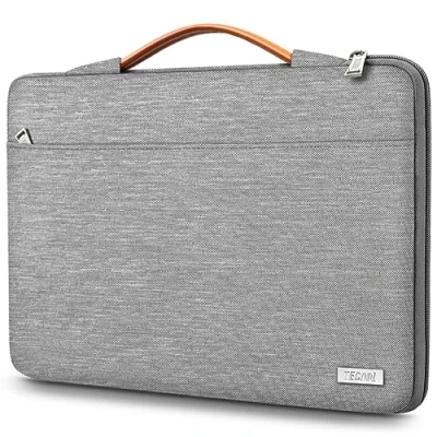 Image of TECOOL 15.6 Inch Laptop Sleeve Case, Protective Notebook Bag Water resistant Case for 15 15.6&quot; Lenovo Thinkpad IdeaPad HP Dell ASUS Acer Samsung Chromebook, Grey