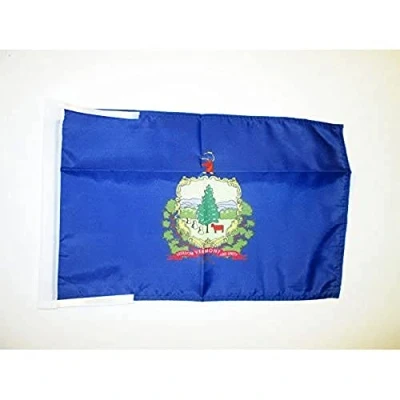 Image of AZ Flag Vermont 18&#039;&#039; x 12&#039;&#039; 100% Polyester US state of Small Banner with Two Cords Fade Resistant Vivid Colors 18x12 in 45x30 Cm