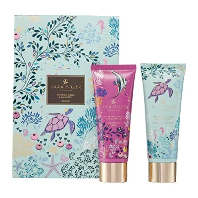 Image of Cath Kidston Squiggle Cats Everyday Moisturising Hand Cream Enriched with Shea Butter Cruelty Free &amp; Vegan Friendly Travel Size 50ml Body Wash Duo