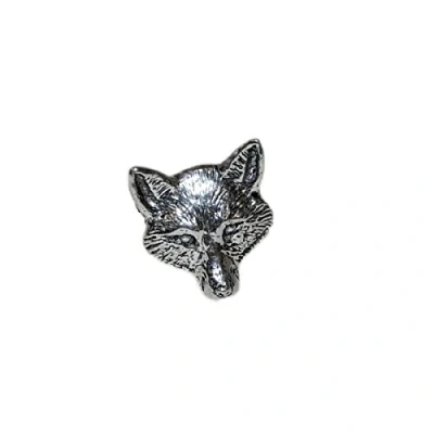 Image of Fox Head Pewter Lapel Pin Badge