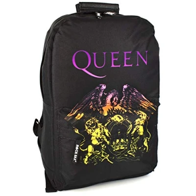 Image of Rock Sax Queen Rucksack Bohemian Crest Black Backpack 43cm x 30cm 15cm Officially Licensed Merchandise