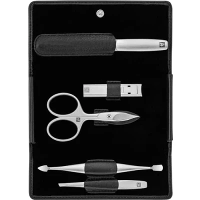 Image of Henckels Twinox Manicure Set Nappa Z Comp. 5 Pieces Combs Nail Cleaner Tweezers File Di