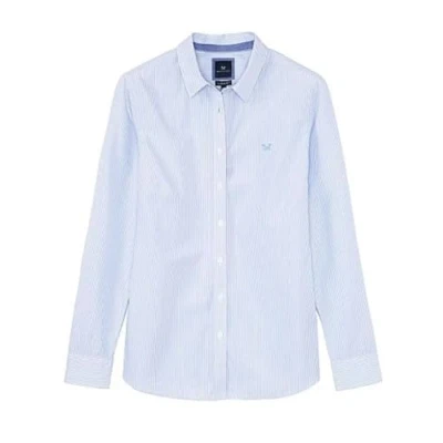Image of Crew Clothing Women&#039;s Striped Classic Shirt, Blue (Blue/White), 12