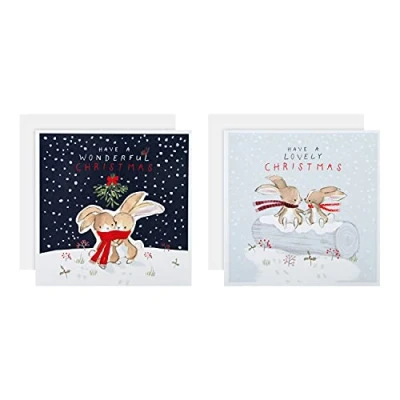 Image of Hallmark Charity Christmas Cards Pack of 16 in 2 Cute Illustrated Designs