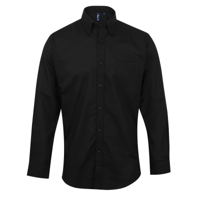 Image of Premier Mens Signature Oxford Long Sleeve Work Shirt (Black) Size 15R