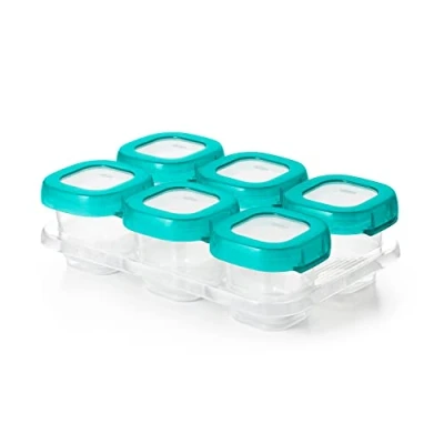Image of OXO Tot Baby Blocks Freezer Storage Containers 2 Oz Teal