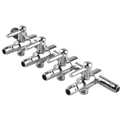 Image of HALJIA 5MM 4 Way Aquarium Manifold Air Flow Pump Splitter Control lever Valve Airline Tube Connector