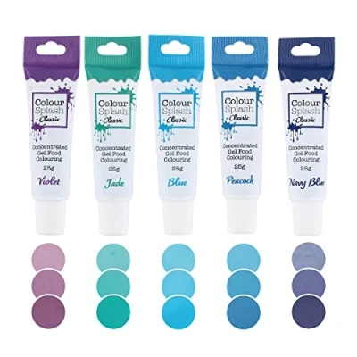 Image of Colour Splash Food Colouring Gels, Blues 5 Pack, Highly Concentrated Easy to Use Squeezy Tubes, Transform Plain Cakes Into Bright, Eye Catching Creations Multipack