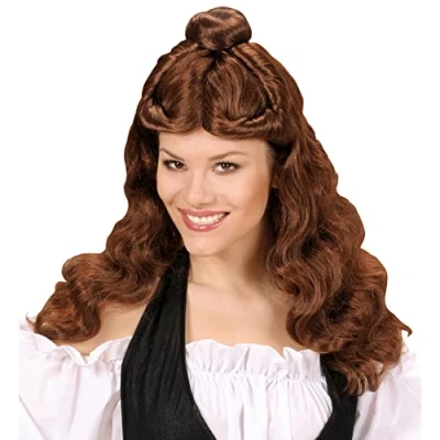 Image of Western Cowgirl Belle Brown Wig for Fancy Dress Costumes &amp; Outfits Accessory