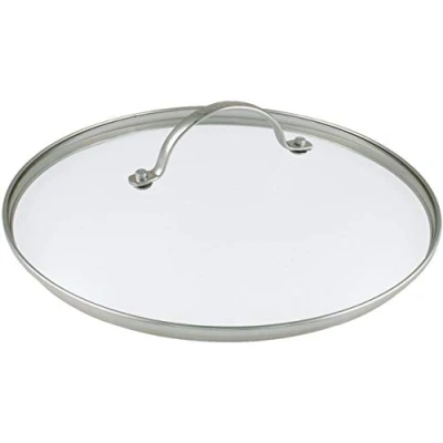Image of Tempered Glass Vented Pan Lid Saucepans, Wok, 28CM Transparent Stainless Steel Rim &amp; Handle (28CM)