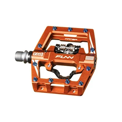 Image of Funn Mamba S MTB Clipless Pedals, Single Sided Clip Mountain Bike Compatible with SPD Cleats, 9/16 Inch CrMo Axle Bicycle Pedals for MTB/BMX/Gravel Cycling (Orange)