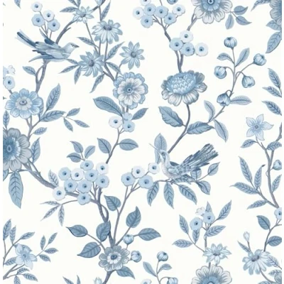 Image of Fine Decor FD43447 Eleanor Floral Wallpaper, Blue