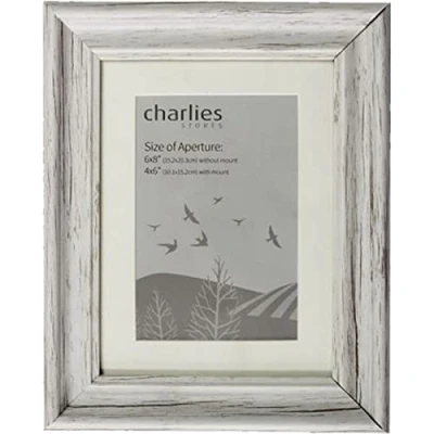 Image of Charlies White Wash Effect Picture Frame 6 x 8