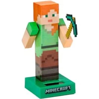 Image of Puckator Minecraft Alex Solar Pal Home Office Table Desk Dashboard Car Decor Decoration Gift Ideas Gifts For Teenage Old Boy Girl Dad Mums Powered KIds Toys Toy Figure Figures