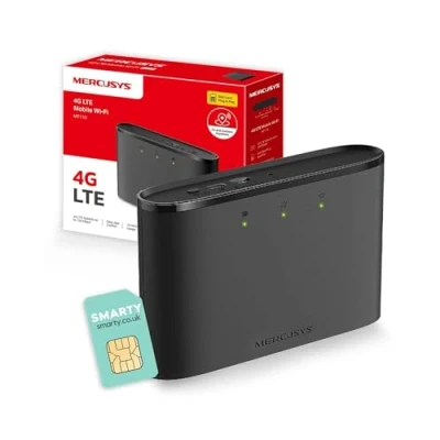 Image of MERCUSYS MT110 Mifi with Free Sim card, 4G Travel Mobile Wifi Hotspot, Connects Up to 10 Devices, Rechargeable 2200mAh Battery hours, Portable Router Slot, Easy Management
