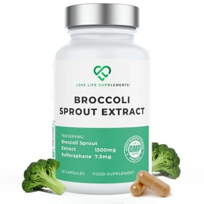 Image of Broccoli Sprout Extract by LLS Contains Activated Sulforaphane 60 Capsules 15,000mg of Whole Plant Equivalent per Serving Supplement Potent Antioxidant Content