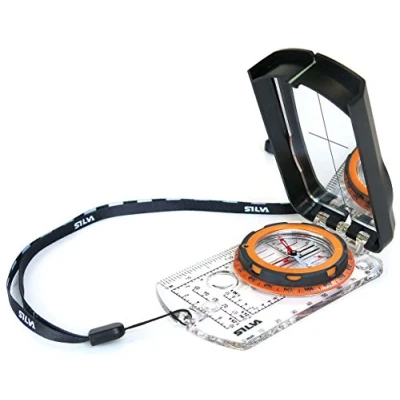 Image of Silva Ranger 2.0 Advanced Compass with Mirror, Slope Card, and Distance Lanyard, Orange